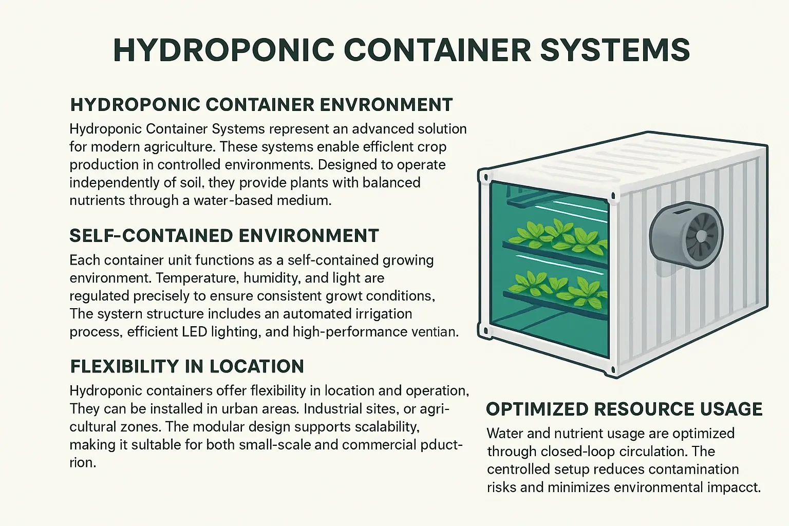 Hydroponic Container Systems