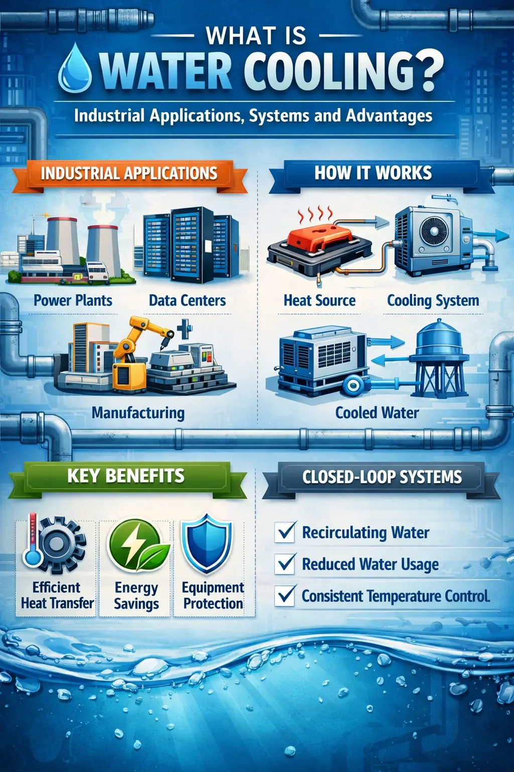 What is Water Cooling? Industrial Applications, Systems and Advantages